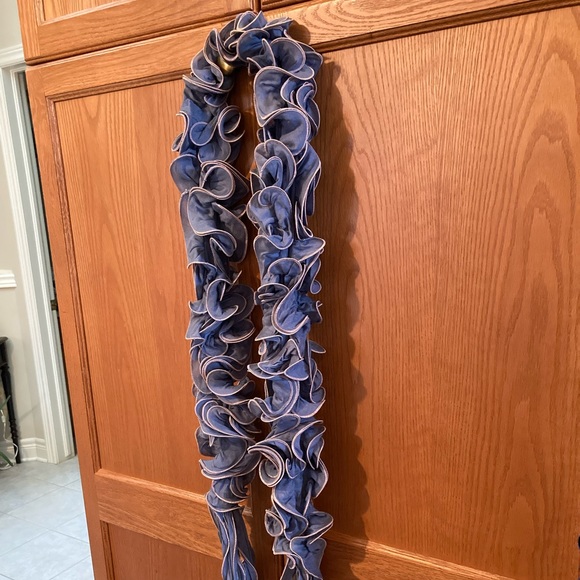 POWDER Ruffle Scarf in soft lavender with a pale pink trim. - Picture 2 of 4